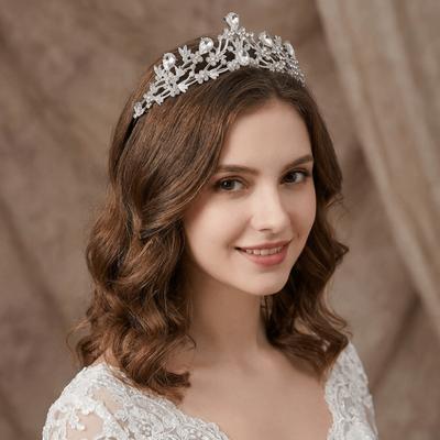 Adult Wedding Ceremony Hair Accessories Bride Princess Tiara Rhinestone Crown Headwear  Ceremony