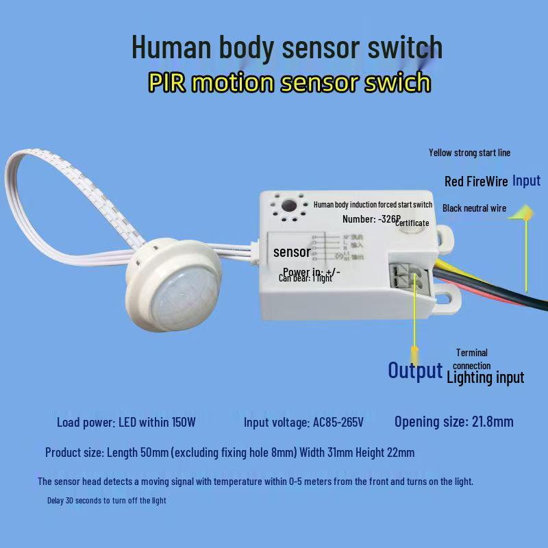 Smart Microwave Radar Sensor Switch for Emergency Stairwell Lighting, 220V