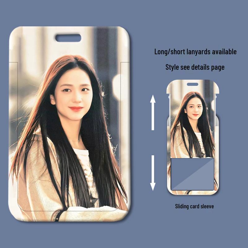 Kim Ji-soo Jisoo Card Holder for Student ID, School/Work Access, Meal/Bus Cards, and Photocard