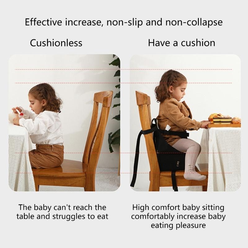 Cestovní podložka na dětskou sedačku, skládací polštářek na jídelní židličku s více ochrannými pásy pro jídelní židle