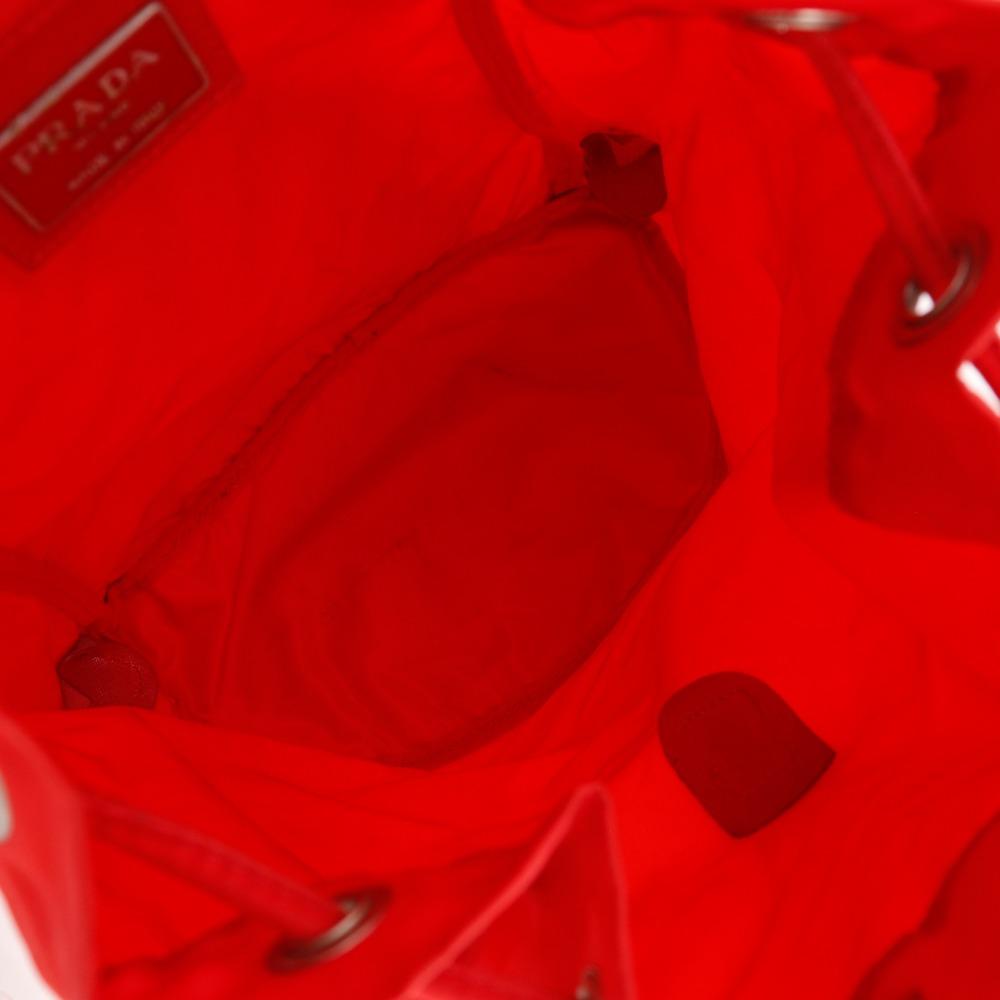 PRADA Backpack Daypack Red Nylon Women Used