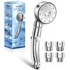 Bubble Shower Head Water Pressure Boosting Adjustable Shower High Water Mist Shower Handheld Water 5 Water Flow Skin Nano Hair Pore High Cleansing