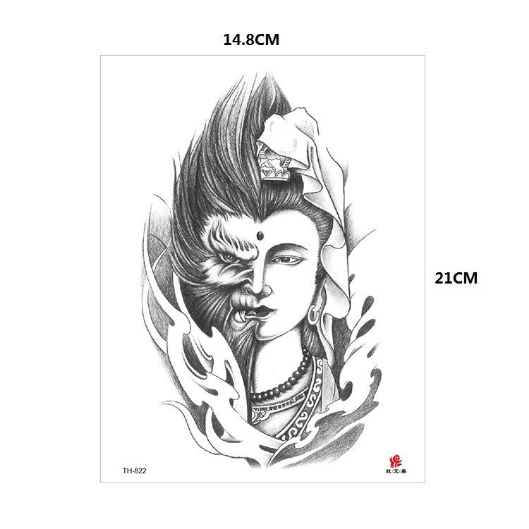 Vzor zvířete tygr vlk květina paže polovina paže vodní transfer vodotětná tetovací samolepka simulační tetování