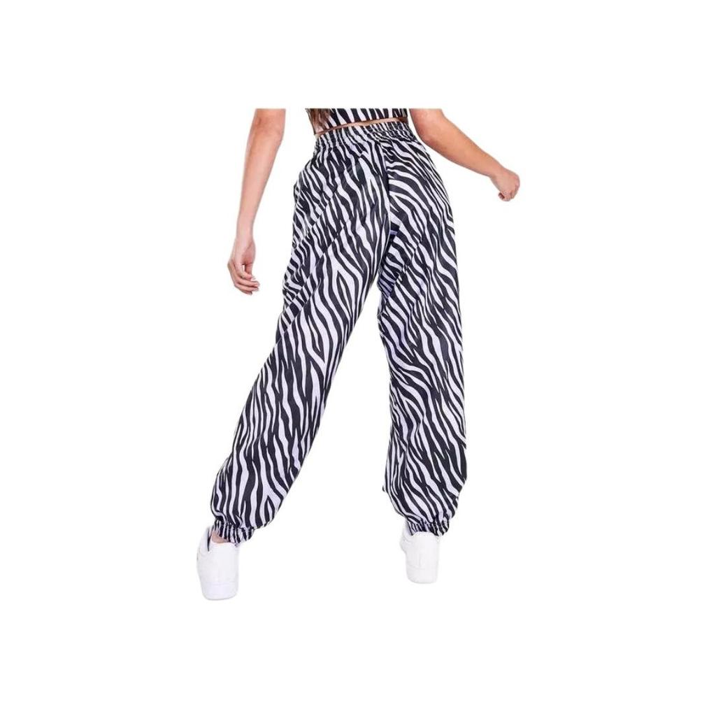 Nike Zebra Print Drawstring Knit Sports Pants Women Bottoms Black DC5292-596