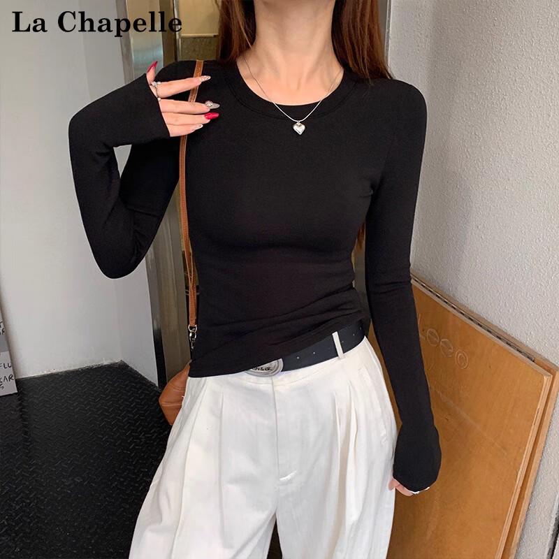 La Chapelle Women s Fall/Winter Thickened Long Sleeve Round Neck Top L