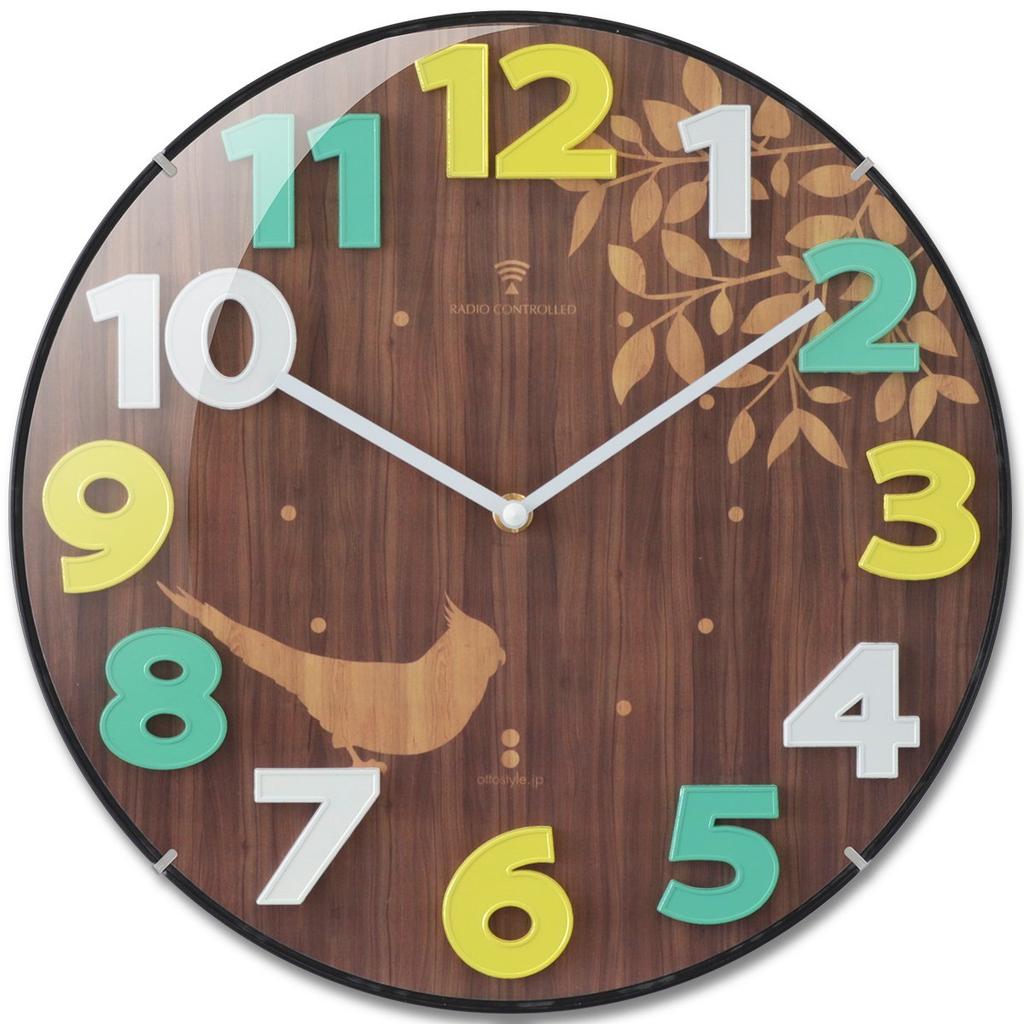 Wall Automatic Silent Interior Art Ottostyle.jp Dome-shaped Radio-controlled Clock, Reception, Analog, Movement, Decor, (Parrot)