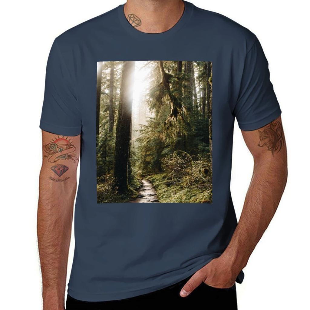 Golden Forest Trail Tshirt T Shirts For Man Graphic Vintage Tshirt