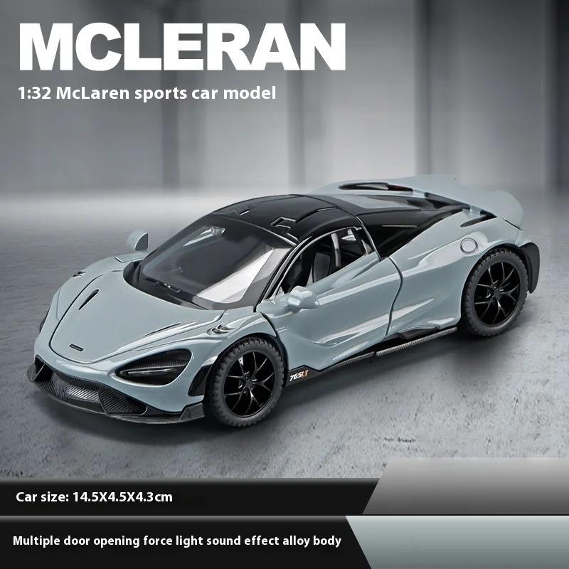 1/32 Scale Mclaren 765LT Supercar Series Metal Alloy Diecast Model Car Library Bookcase Decoration Gifts for Friend Collection Hobby