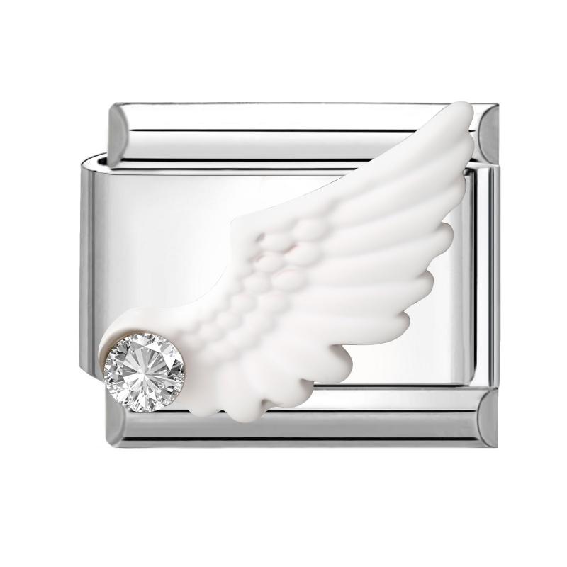 Shiny Zircon Bow Knot Cherry Heart Butterfly Pendant Italian Charm Links Fit 9mm Stainless Steel Bracelet Women DIY Making Gift