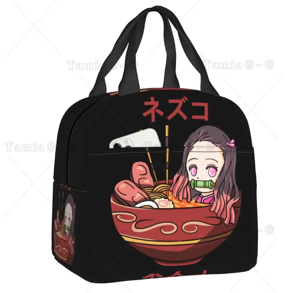 Nezuko Kamado Demon Slayer Termiczna Torba na Lunch Kimetsu no Yaiba Pojemnik na Lunch Wielokrotnego Użytku do Pracy Wielofunkcyjny Pojemnik na Jedzenie
