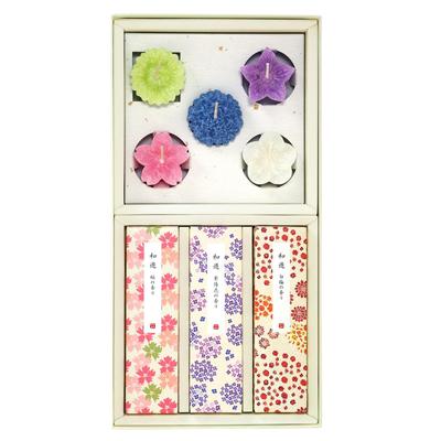 Kameyama Gift Wayu Flower Candle Set Candle and Incense