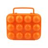 Double Side Plastic Egg Tray Storage Box Case Holder Container  with Handle for 12 Eggs(orange)
