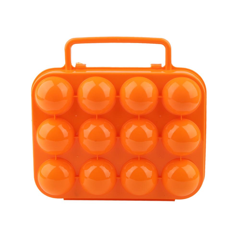 Double Side Plastic Egg Tray Storage Box Case Holder Container  with Handle for 12 Eggs(orange)