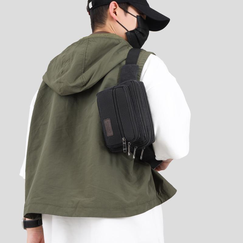 Men's Outdoor Canvas Waist Bag - High Capacity Durable Fanny Pack for Sports & Travel (Water-Resistant Phone Purse)