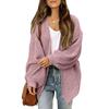 Damen Neu Herbst/Winter Glockenärmel Pullover Damen Oberbekleidung Grobstrick Tasche Cardigan