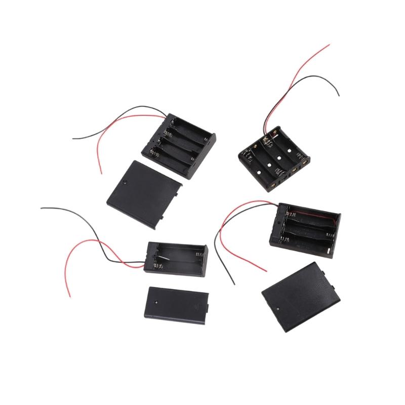 Flexible 2A Battery Holder Box Plastic Battery Organiser Case with Wire for DIY Circuits and Electronics Projects