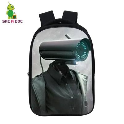 Toilettenmann Grund- und Sekundarschule Schultasche 3D Vollfarbig bedruckter Rucksack