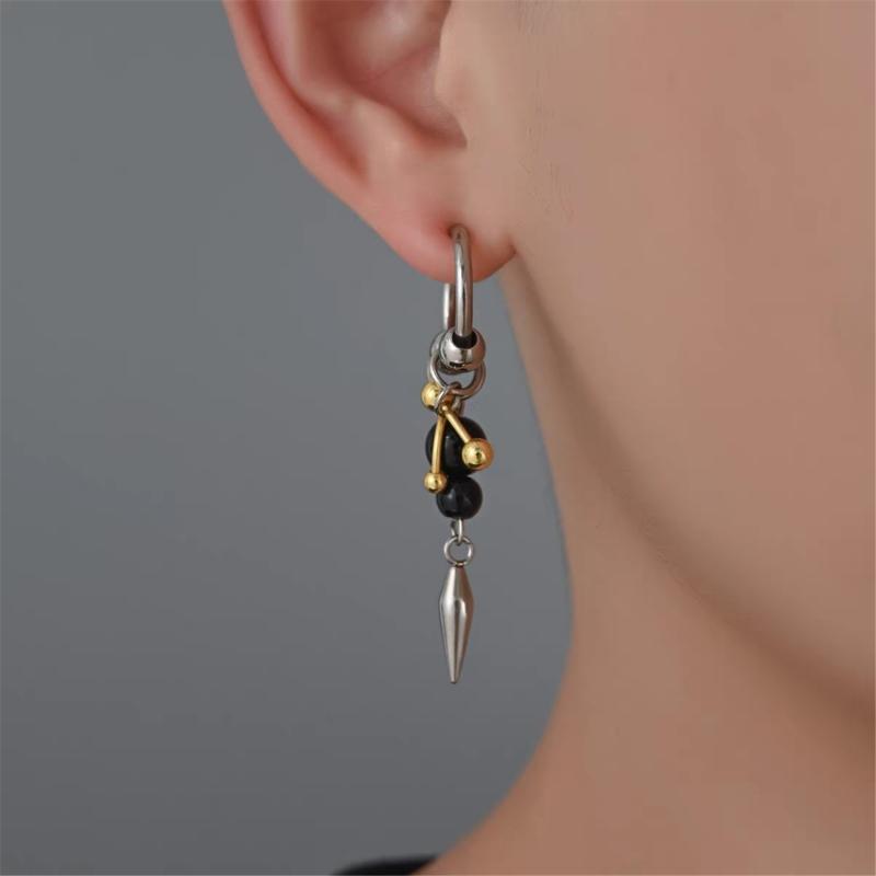 Geometric Cone Earrings Ear Pendant With Stylish Fringe Alloy Punk Accessory For Casual Evening Event