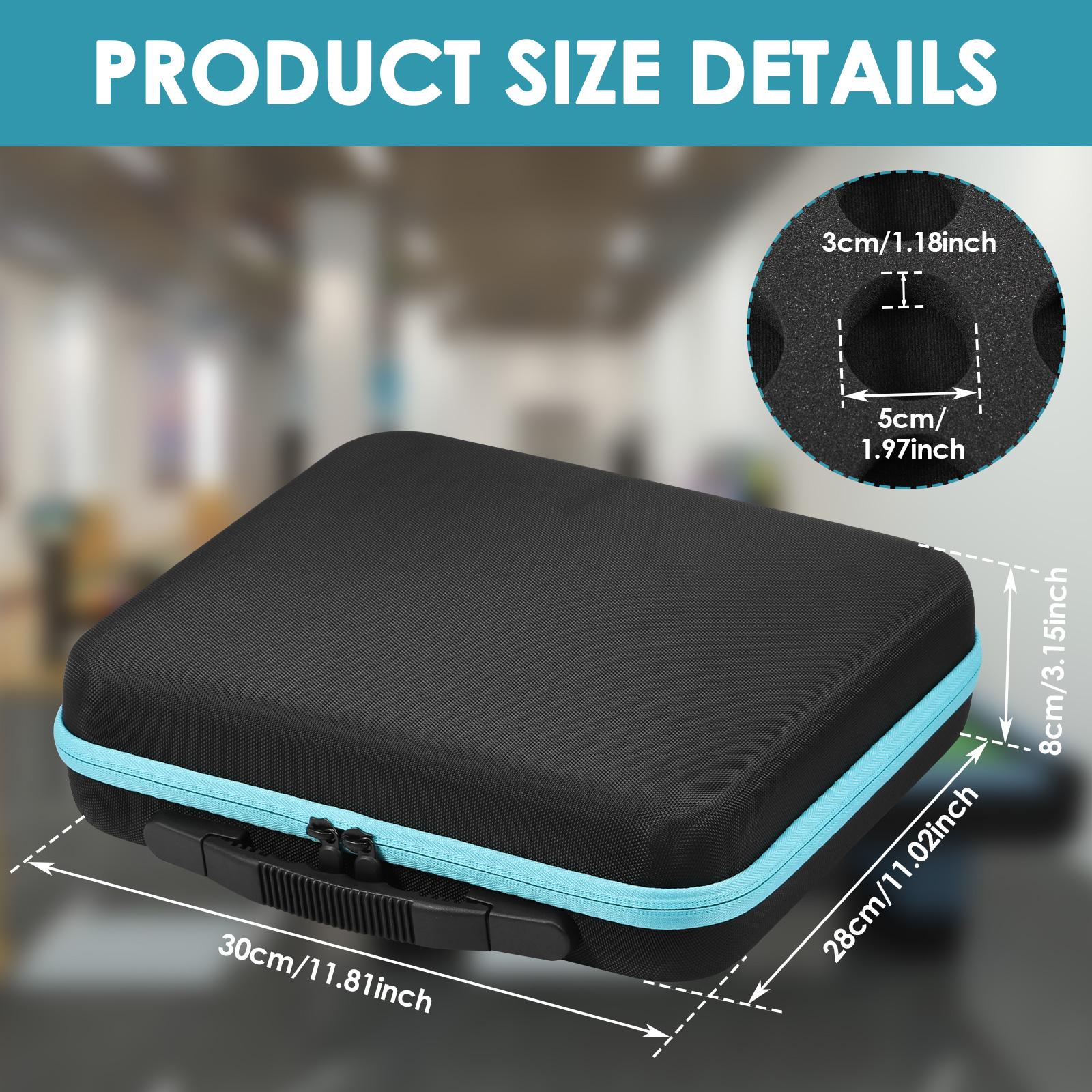 

16 Grids Pool Ball Storage Bag Portable Pool Ball Carrying Case with Mesh Pocket and Handle Large Capacity Travel Billiard Case