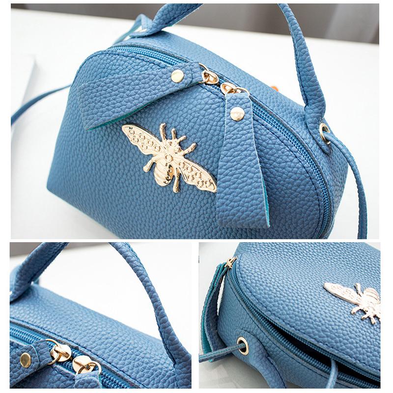Women Girls Cross Body Bag Bee Party Messenger Shoulder PU Handbag Doll House