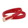 Fashion Leather Slim Waist Women's Matching Dress Suit and Jeans Black Belt Luxury Metal Buckle Soft Cowhide Belt