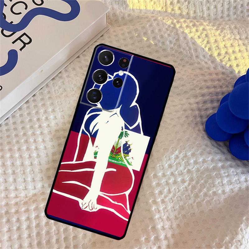 Haiti Haitian Flag Phone Case For Samsung Galaxy S25 Ultra S9 S10 S20 S22 S21 S23 Plus S24 FE Portector Cover