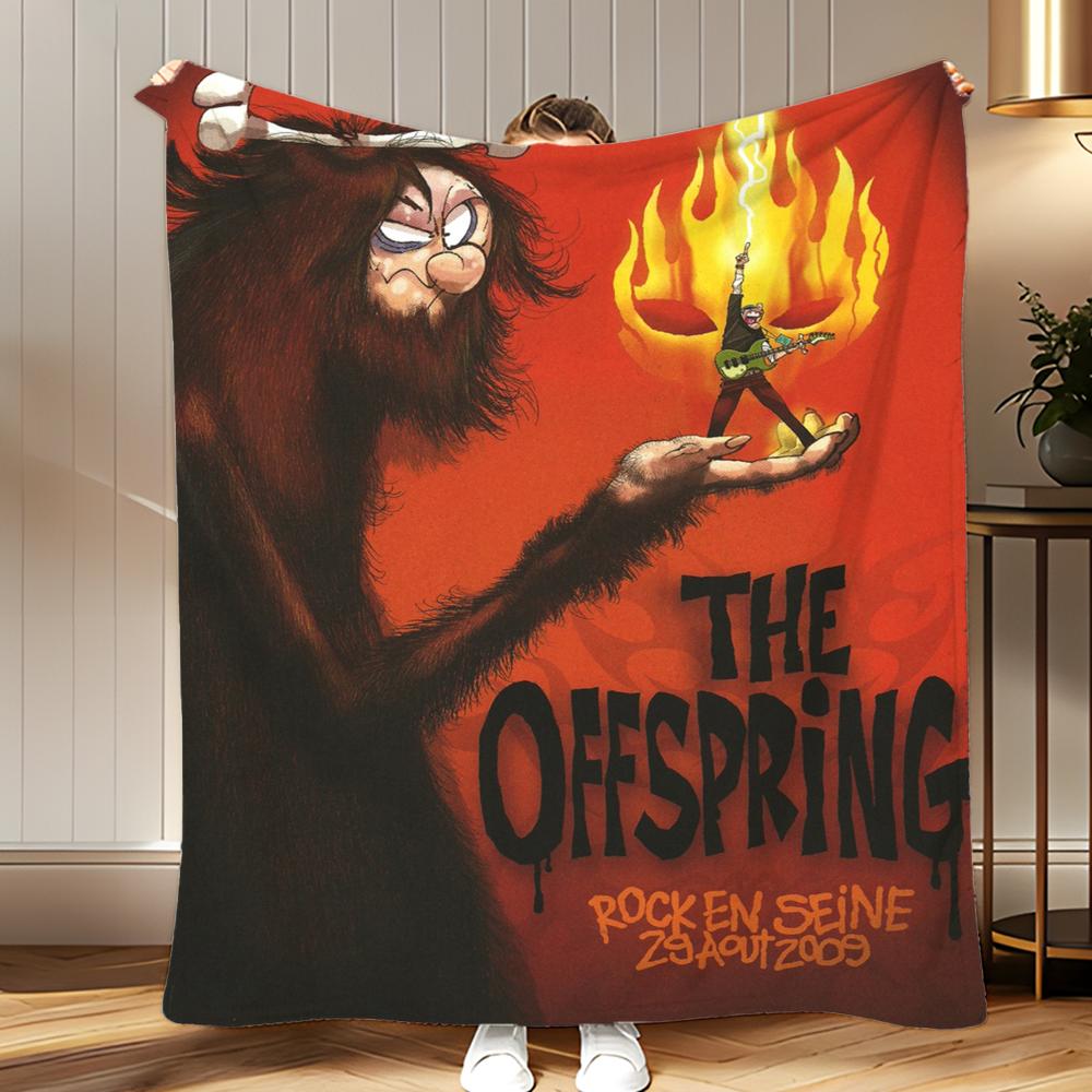 

punk rock band The Offspring Throw Soft Coral Fleece Blanket 310gsm Fluffy Warm Throw for Sofa Bed Couch Bedroom Decor 75x100cm