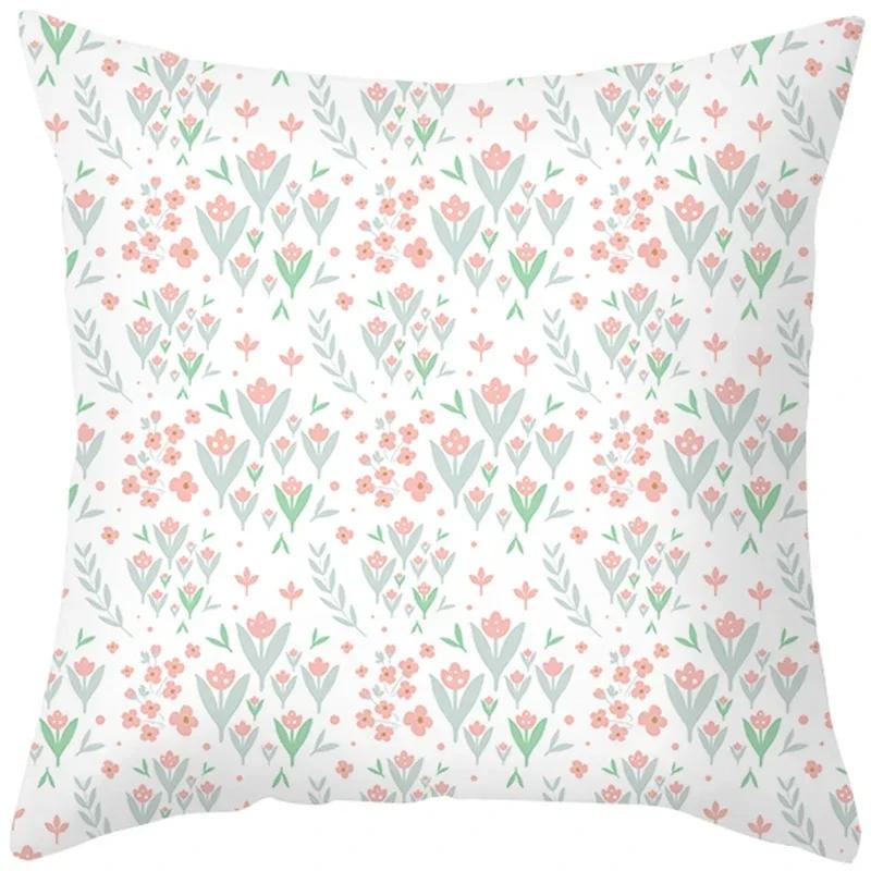 Leaf Throw Pillow Office Sofa Spring Home Decor case Square Flower Cushion Cover