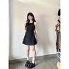 Salt Fried Street Sleeveless Vest Black Dress Casual Summer Lace-up Thin Milk Small A-word Short Skirt