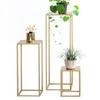 Nordic Gold Iron Art Flower Stand - Floor Standing Plant Rack for Living Room, Balcony, and Succulents.