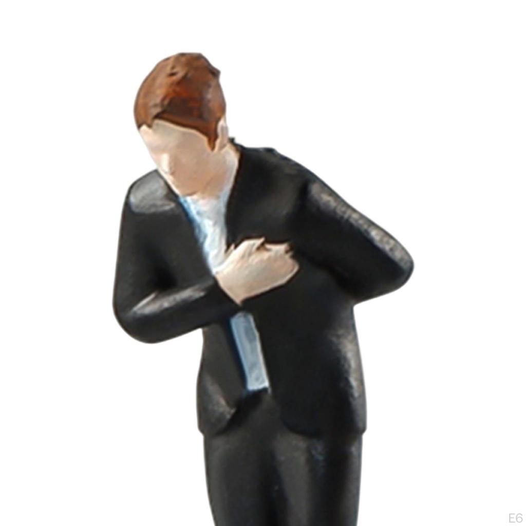 Miniature Figure Dollhouse People Diorama Figures 1:64 Scale for Micro Landscapes