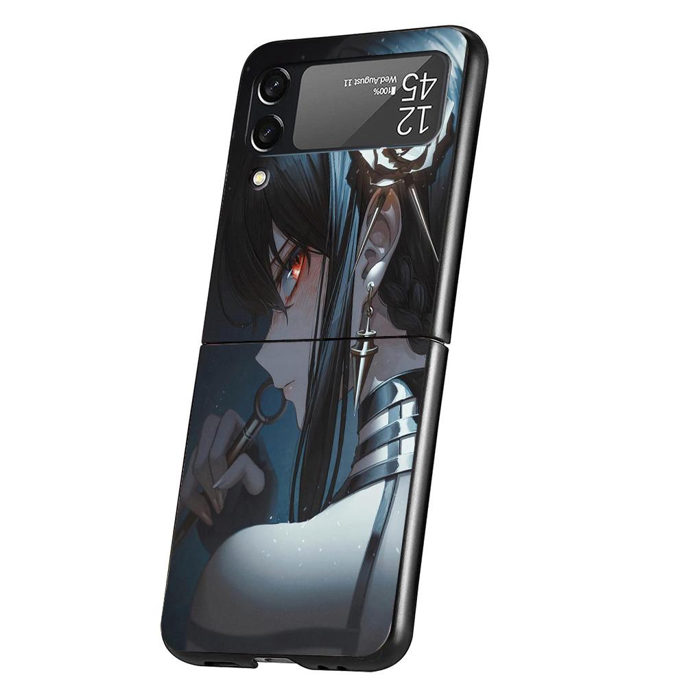 S-Spy Family Yor F-Forger Cover Phone Case For Samsung Galaxy Z Flip 7 6 5 4 3 5G Flip7 Flip6 Flip5 Flip4 Flip3 Black Fundas She