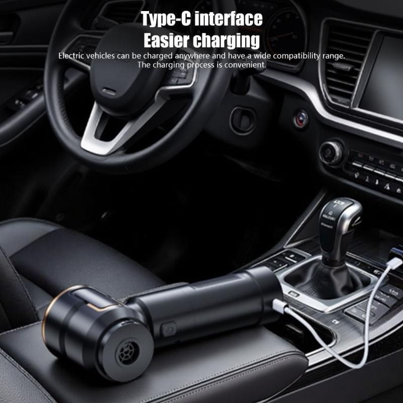 Detachable Car Vacuum Featuring LED Light Multifunction Design Including Suction Blower Inflator Sealer Function