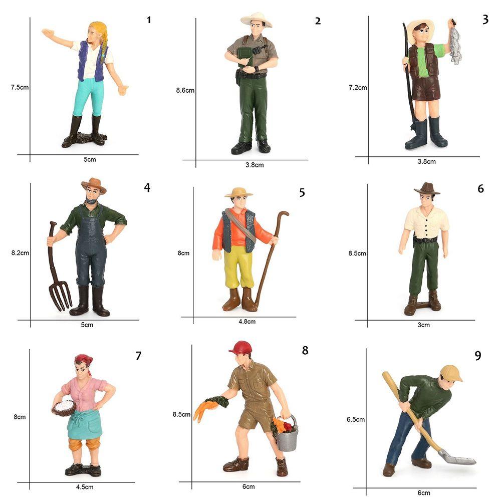 Simulation Toy Figure Farm Ranch Shepherd Breeder Farmer Peasant Doll Sand Table Decoration PVC Hand-made Character Scene Model