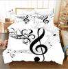Music Note White Quilt Duvet Cover Set Bedding Super King Single Queen Double