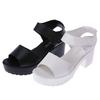 2018 Summer New Korean Version of Women's Sandals Thick Heel Waterproof Table Women's Shoes Fish Mouth Velcro Sandals Women