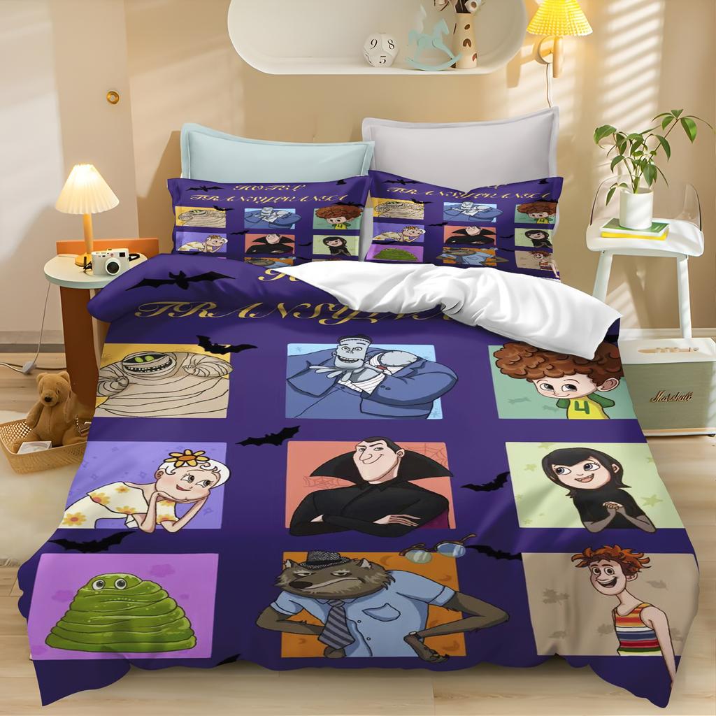 Hotel Transylvania Bettwäsche-Set mit Dracula-Motiv (2- oder 3-teilig) aus Polyester, Geschenk für Erwachsene