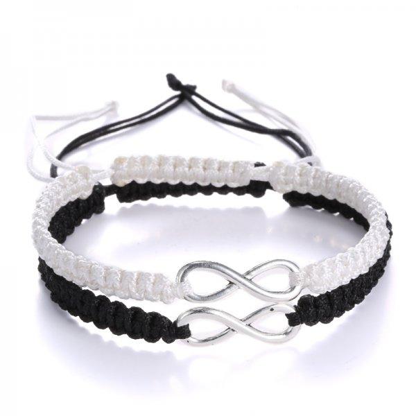 

2/Pcs Retro Infinity Handmade Bracelet Set Friendship Bracelet Set For Women Men Love Couples Bracelets Set Infinity Jewelry