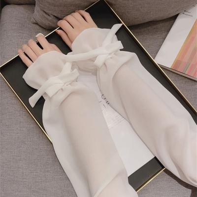 Chiffon Schleifenärmel Abdeckung Damen Sonnenschutz Eisärmel Sommer Locker Ärmelschoner Einfarbig Warmhalter Abdeckung Zubehör