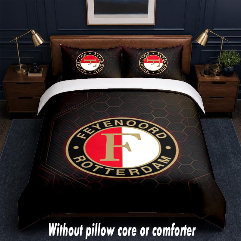 Feyenoord Design Bett Bettwäsche Set 1 Bettbezug + 2 Kissenbezüge Weich Atmungsaktiv Haushalt Bettwäsche