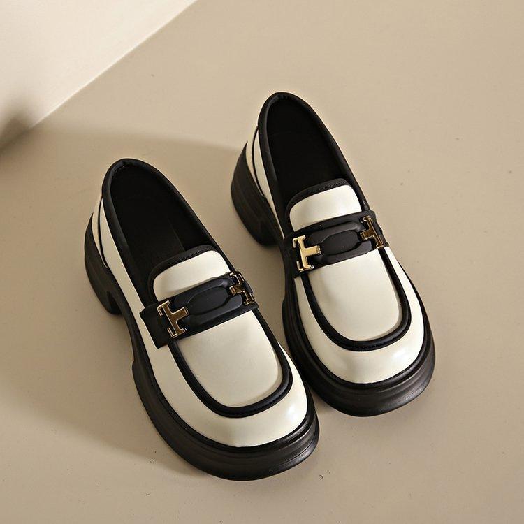 Retro muffin platform small leather shoes women's autumn 2025 new British style loafers Japanese jk single shoes commuting