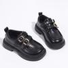 Jarní Korejská verze dívčích bot Mary Jane Studentské černé kožené boty Retro britský styl Boty s přezkou