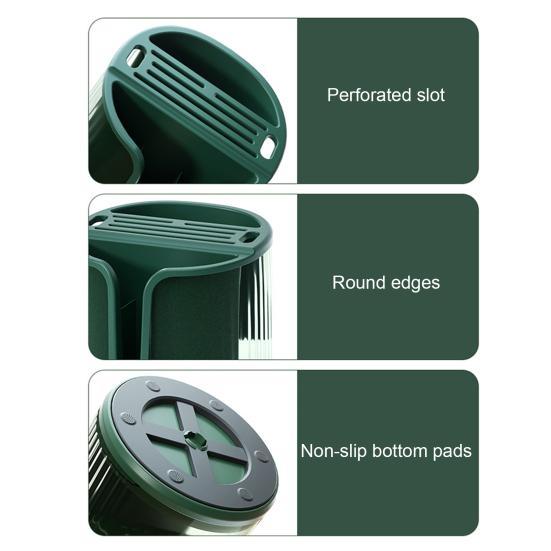 Kreativ dreneringsbase Oppbevaring Plassbesparende gulvmonterte spisepinner Kutteroppbevaringsstativ Husholdningsutstyr Kutterstativ