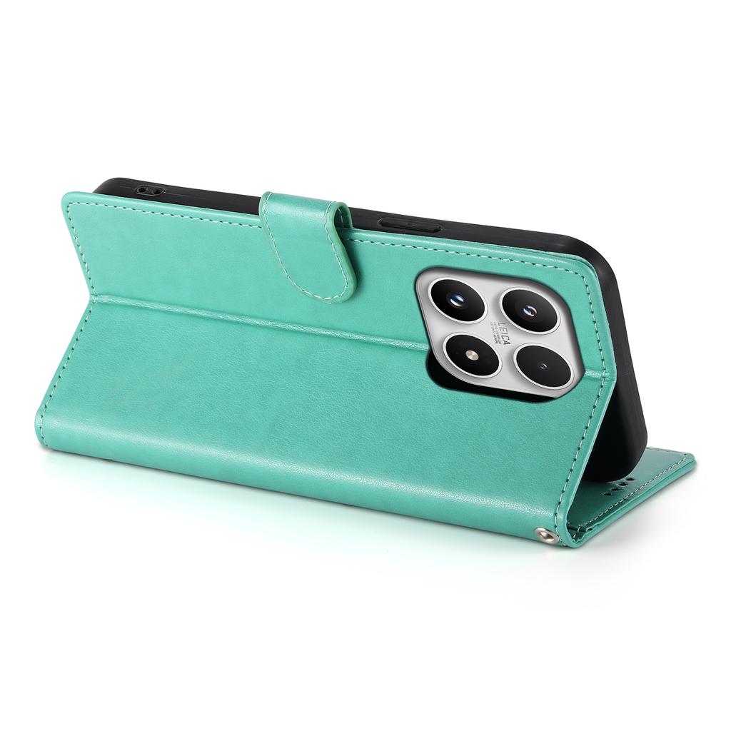 For Xiaomi 17 Wallet Case Butterfly Floral Imprint PU Leather Phone Cover with Wrist Strap