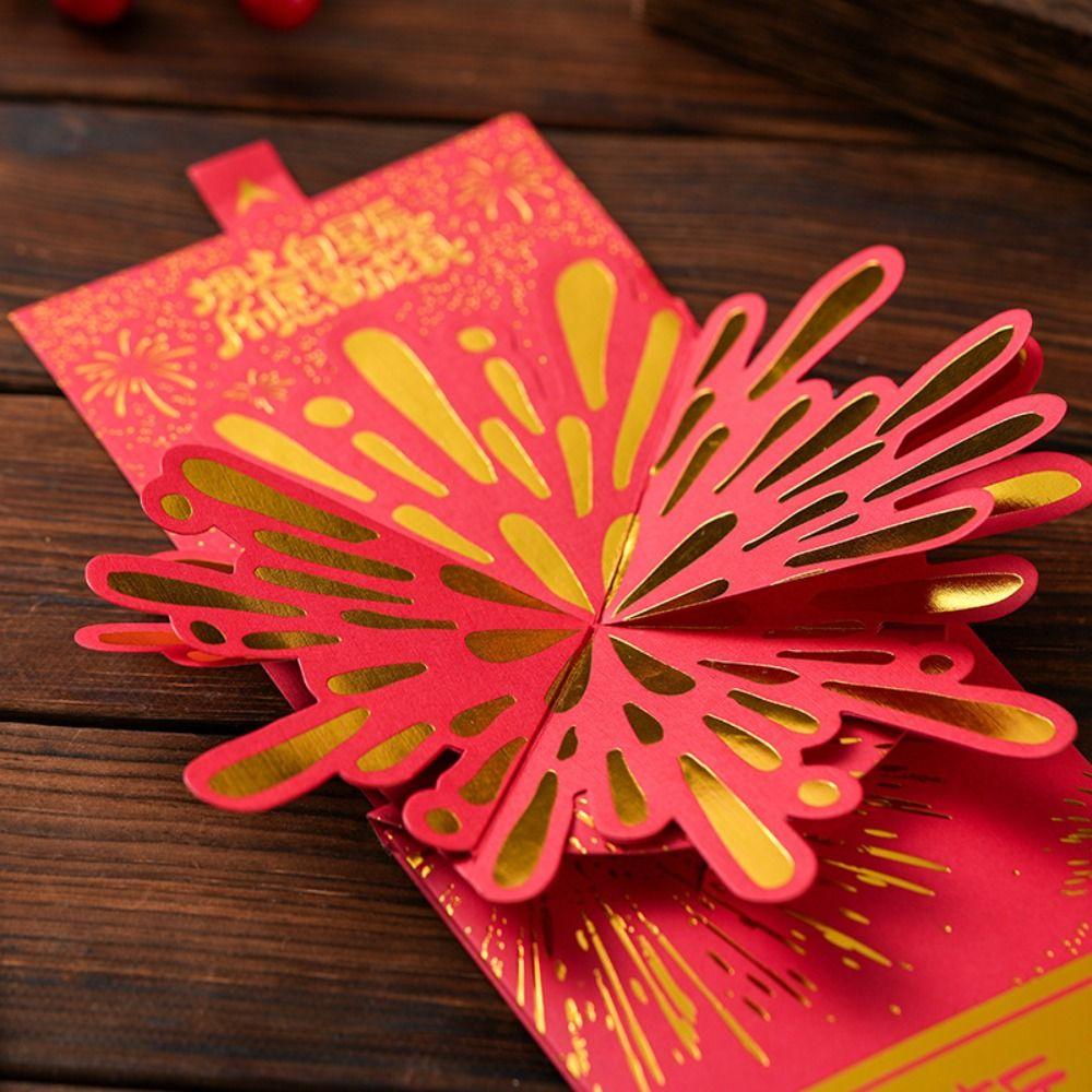 Chinese 3D New Year Red Packet Blessing Lucky Red Pockets 2025 Snake Year Red Envelope  Family