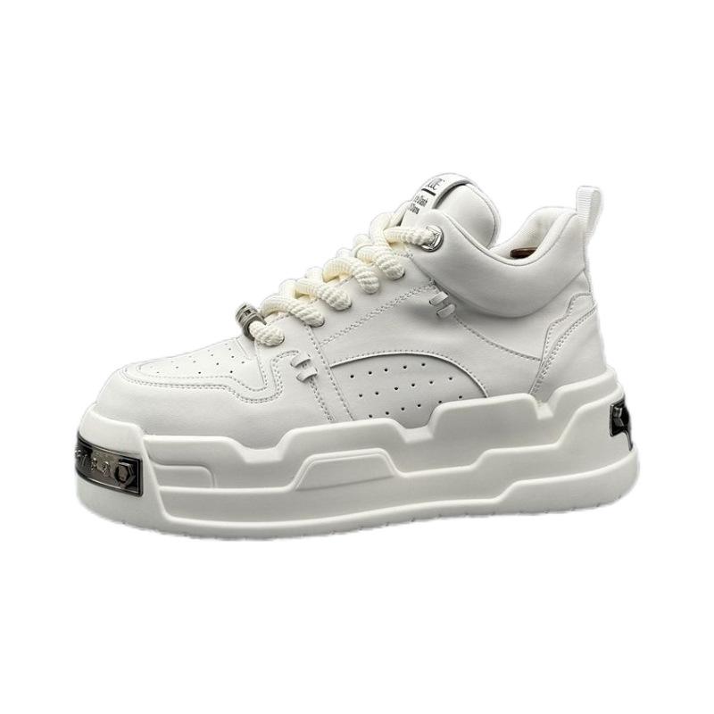 Thick Sole Men's Sneakers Spring Men Leather Casual Shoes High-quality Men Running Shoes Lace Up Women's Platform Sport Shoes