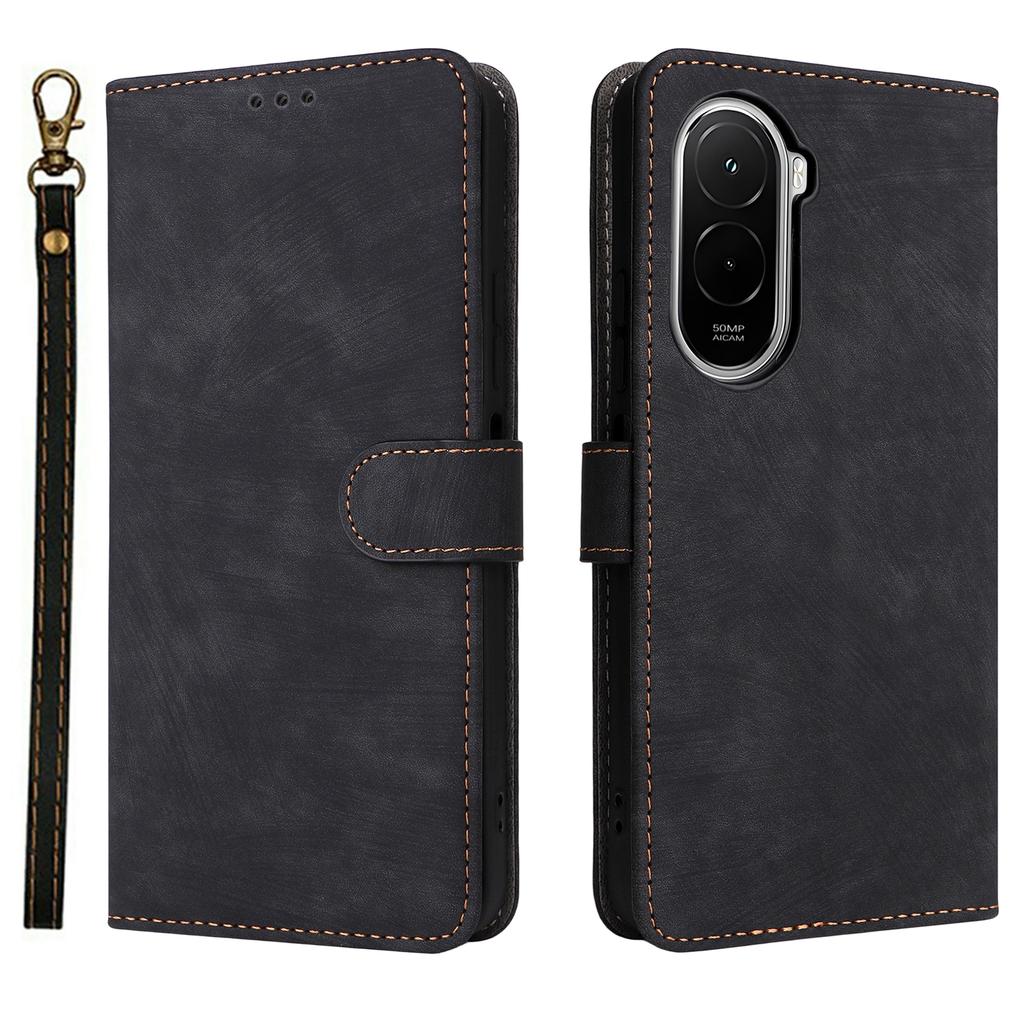 Dla Xiaomi Poco M7 4G (UE) (171mm) Etui Portfel Blokujący RFID Skóra PU Pokrowiec na Telefon Stojak z Paskiem