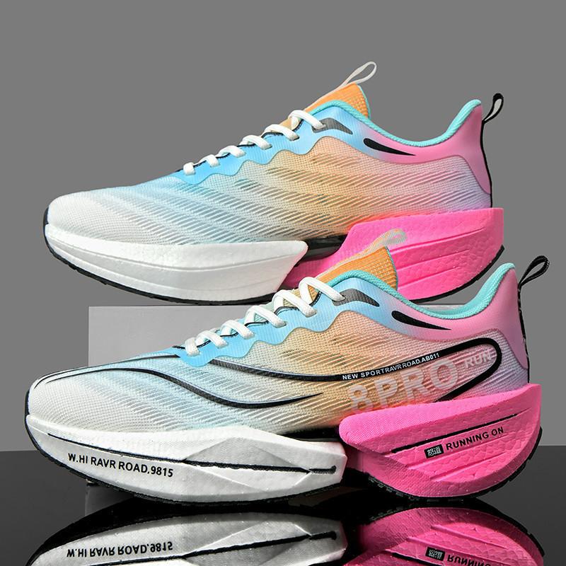 

Spot 8pro professional marathon running shoes shock absorption carbon board popcorn soft sole sports student racing men s and women s shoes 45