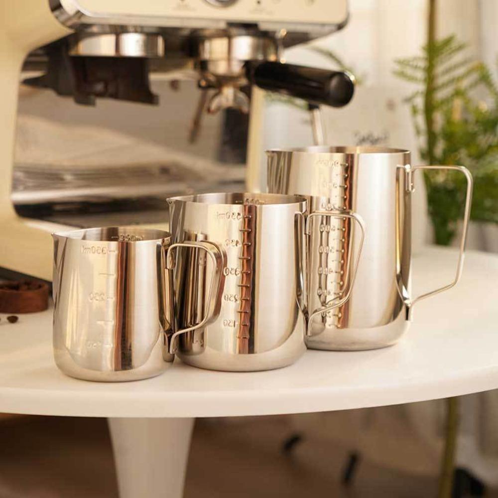 Stainless Steel Latte Art Cup with Scale Frother Pitcher Coffee Tool Measuring Cups  Cafe