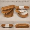 Handwoven Rattan Wicker Woven Serving Baskets Hardness Fork Spoon Basket Rattan Basket